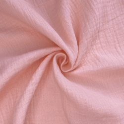 Ткань Муслин Жатый, цвет Нежно-Розовый (на отрез)  в Дмитровграде