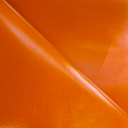 Тентовый материал ПВХ 450 гр/м2, Оранжевый (Ширина 160см), на отрез  в Дмитровграде, 450 г/м2, 699 руб