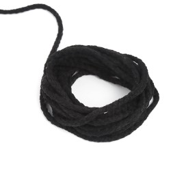 Шнур для одежды тип 2, цвет Чёрный (плетено-вязаный/полиэфир)  в Дмитровграде